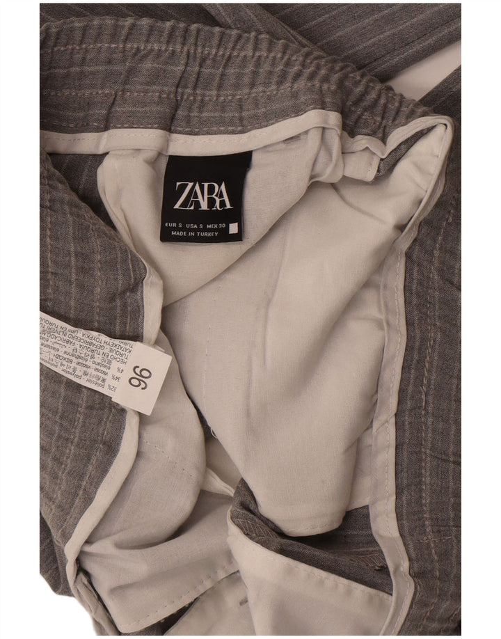 Мужские брюки-чинос Zara, маленькие, серые, из полиэстера в полоску, W29 L30