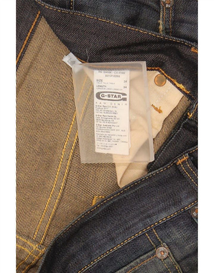 Мужские прямые джинсы G-Star 3301 W34 L34 синие