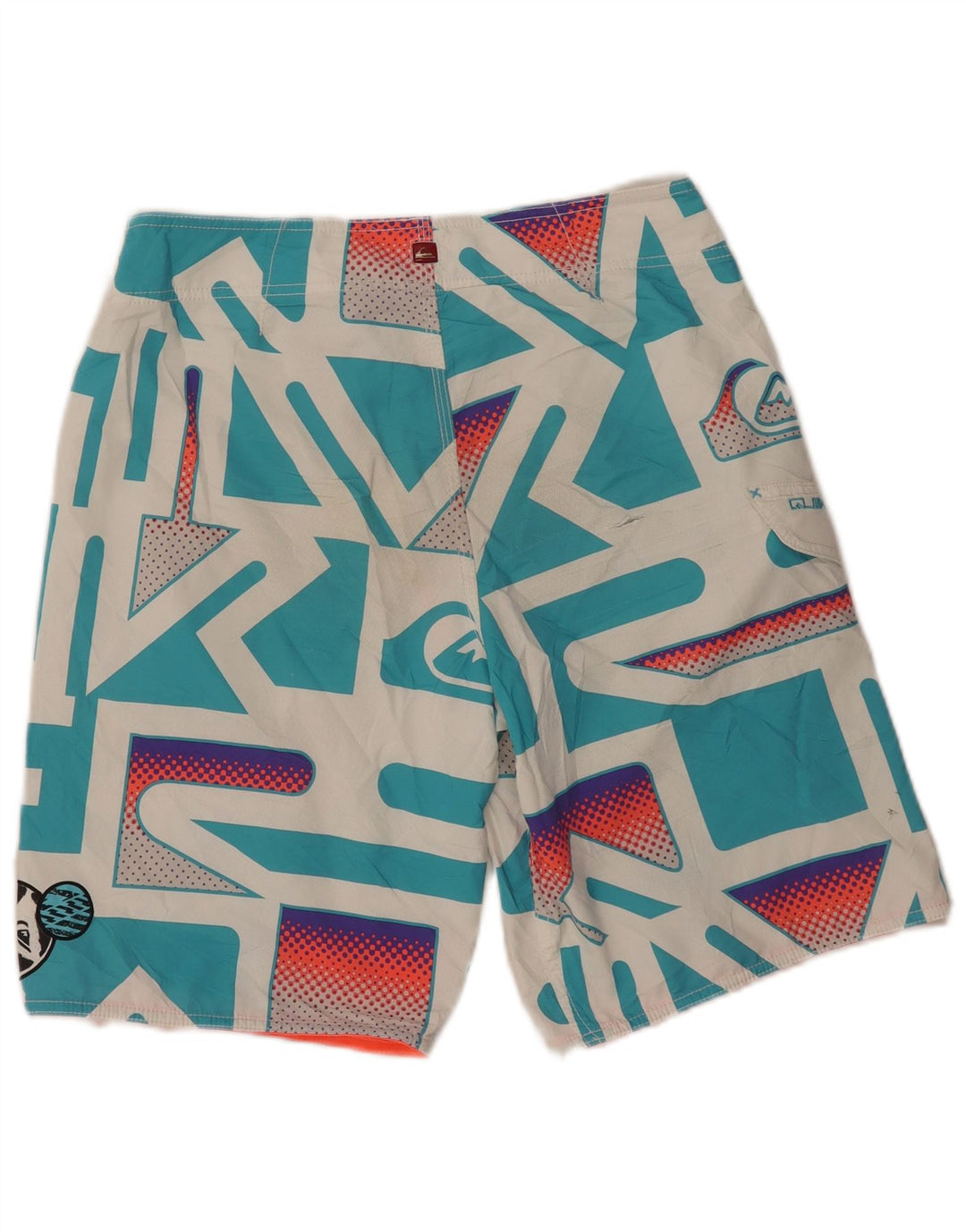 Мужские шорты для плавания Quiksilver с графическим рисунком, средний белый полиэстер с геометрическим рисунком