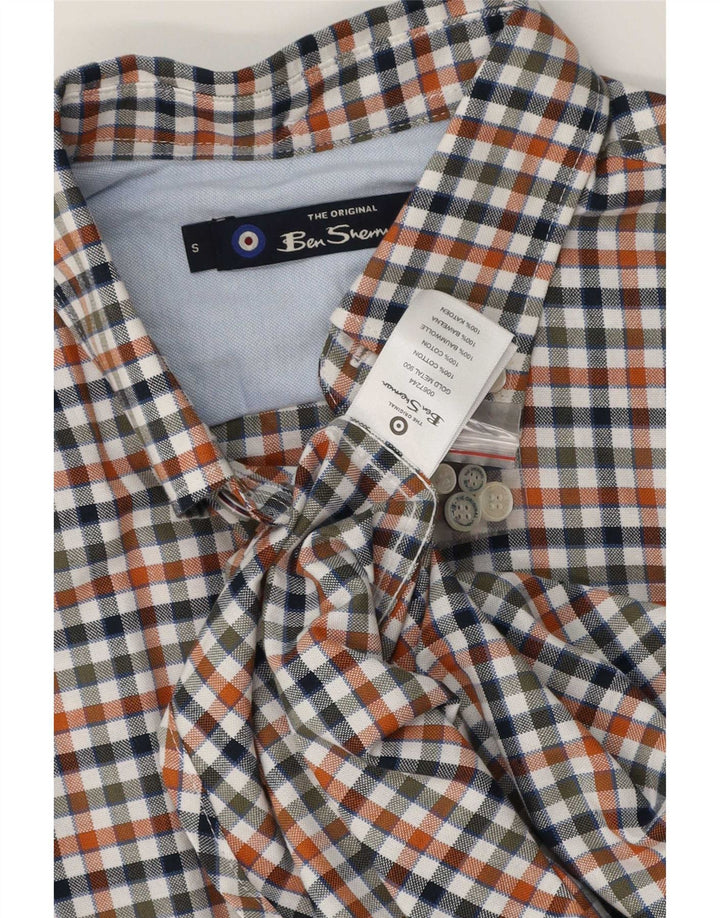 Мужская рубашка классического кроя Ben Sherman, маленькая разноцветная хлопковая клетка в мелкую клетку