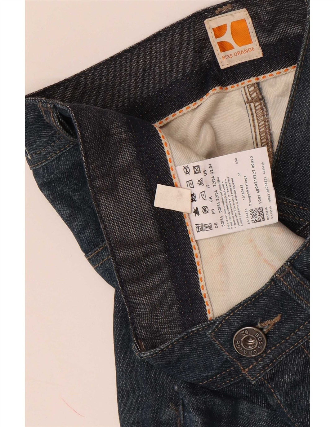 Мужские узкие джинсы Hugo Boss W32 L34 синие, хлопок