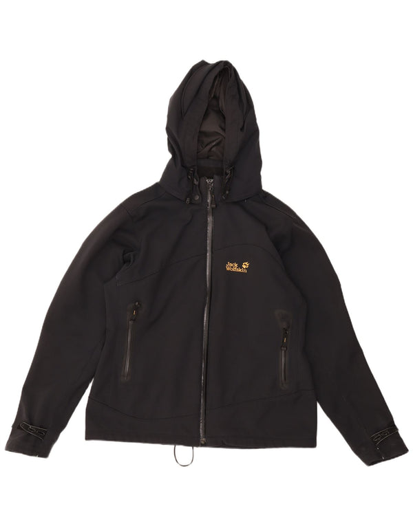 Женская уличная ветровка с капюшоном Jack Wolfskin UK 16, большая черная