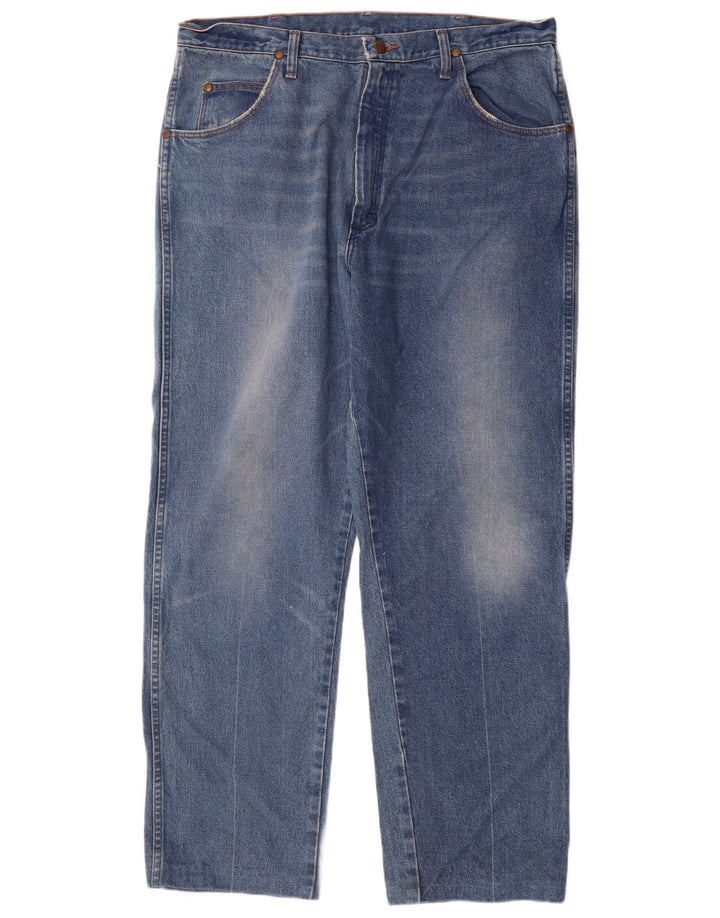Мужские прямые джинсы Wrangler W38 L30 синие, хлопок