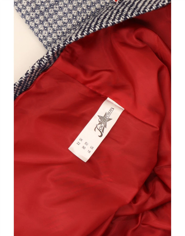 Женский пиджак на 4 пуговицах JOE BROWNS, Великобритания, 22, 3XL, темно-синий в клетку