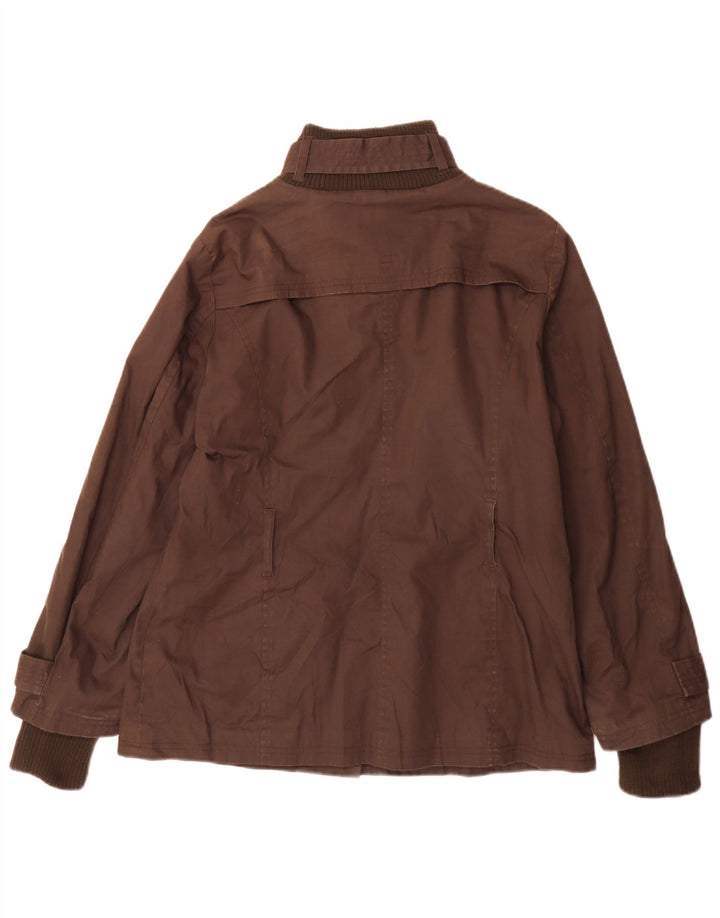 Женская куртка Zara UK 14, большой размер, коричневый хлопок
