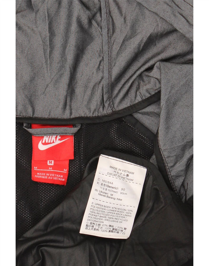 Мужская непромокаемая куртка с капюшоном Nike UK 38, нейлон среднего серого цвета с цветными блоками