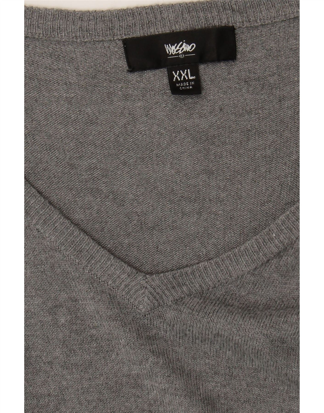 MOSSIMO Womens V-Neck Jumper Sweater UK 20 2XL Grey Nylon Vintage Mossimo and Second-Hand Mossimo from Messina Hembry 
