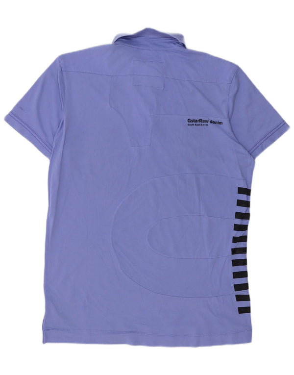 Мужская рубашка поло G-STAR с графическим рисунком, большая фиолетовая хлопковая ткань