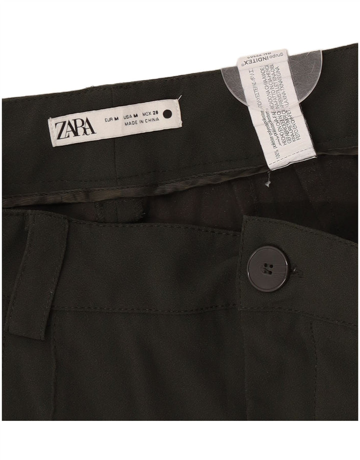Женские повседневные брюки Zara среднего размера W28 L32, хаки, полиэстер