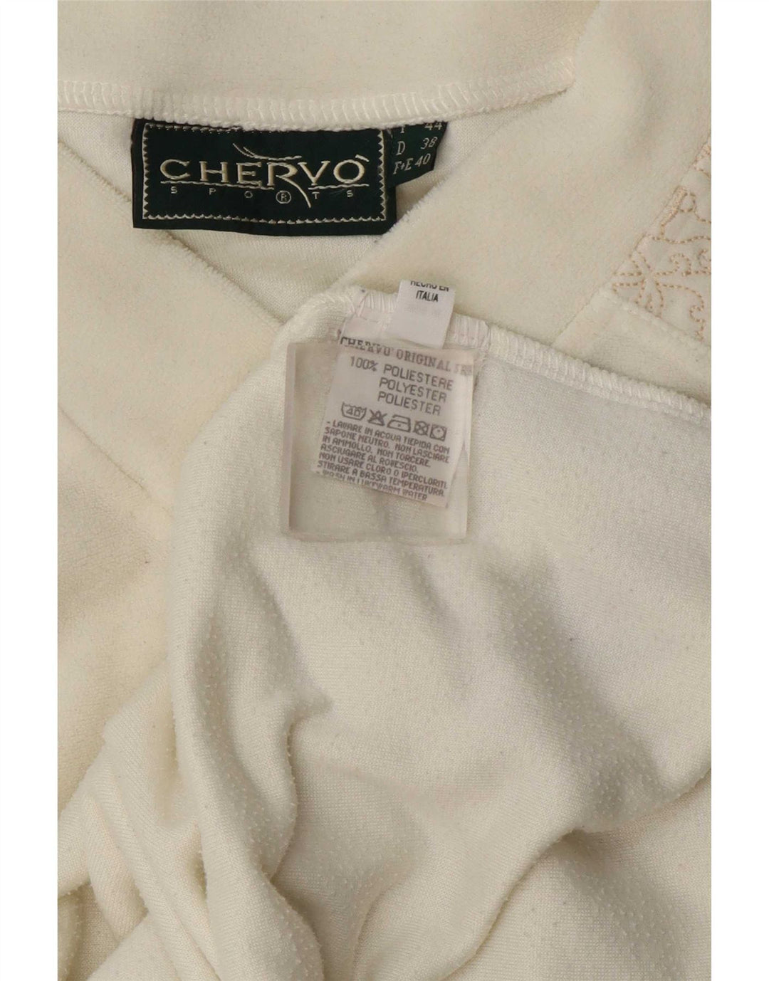 Женский велюровый жилет Chervo IT 44 Medium Off White, полиэстер с пейсли