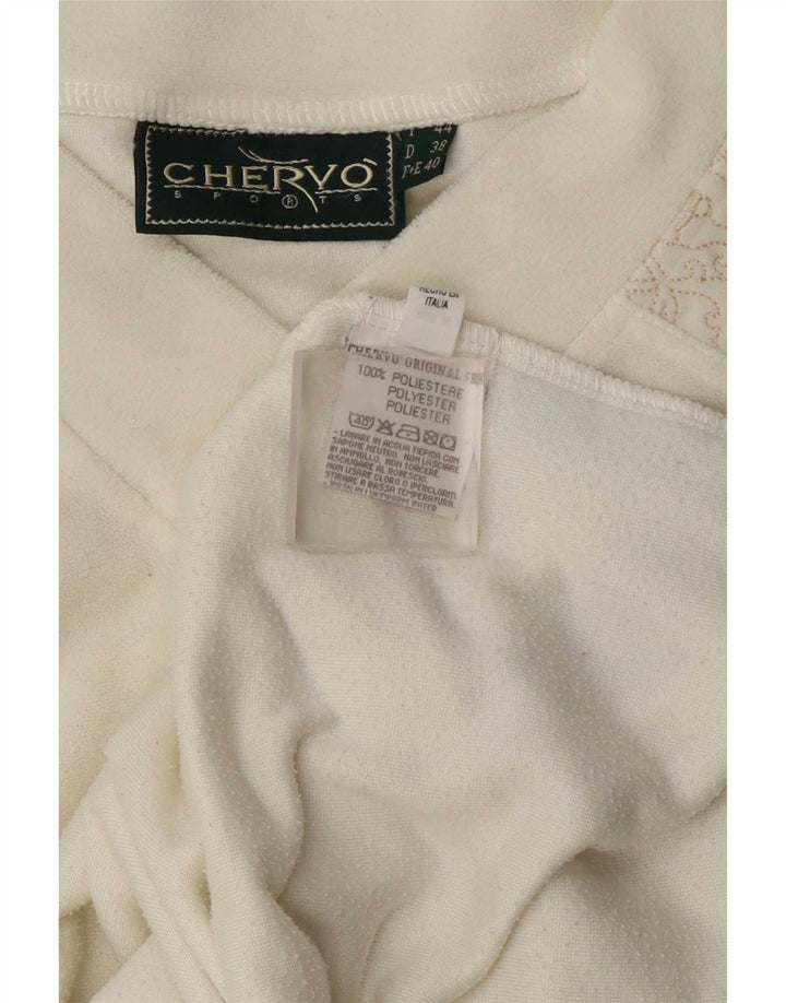 Женский велюровый жилет Chervo IT 44 Medium Off White, полиэстер с пейсли