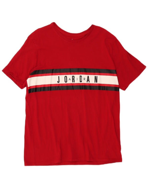Мужская футболка с рисунком Jordan Top XL, красный хлопок с цветными блоками