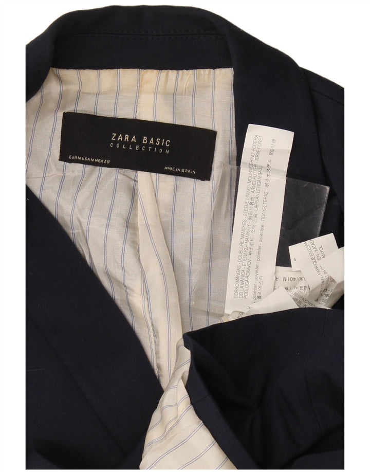 Женский пиджак Zara на 1 пуговице UK 12, средний темно-синий полиэстер