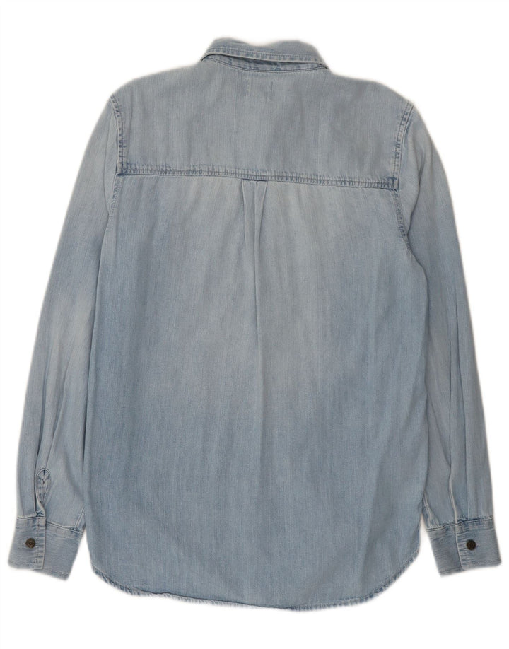 Женская джинсовая рубашка оверсайз Gap UK 6 XS, синяя хлопковая