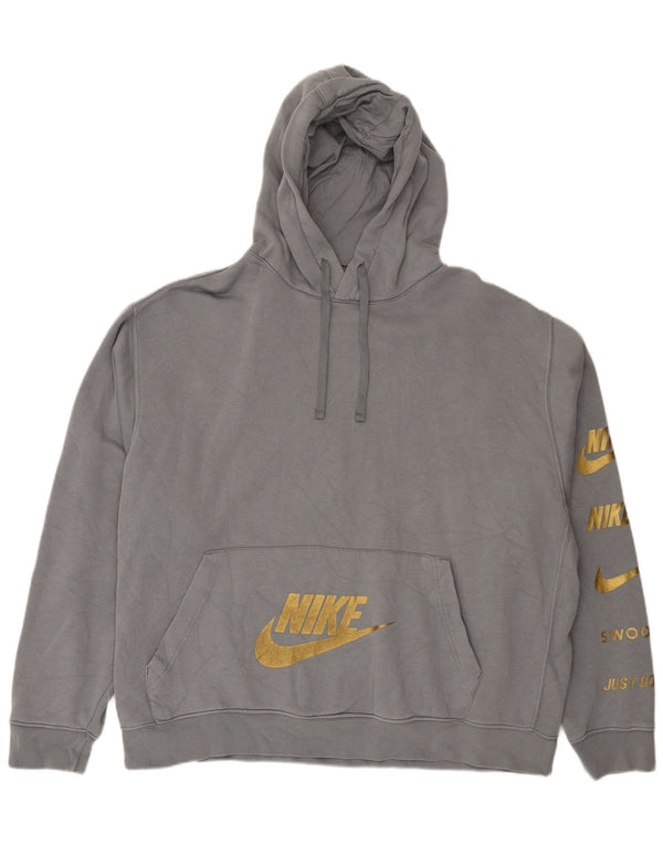 Женский джемпер с капюшоном большого размера Nike Swoosh UK 20, 2XL, серый, спортивный