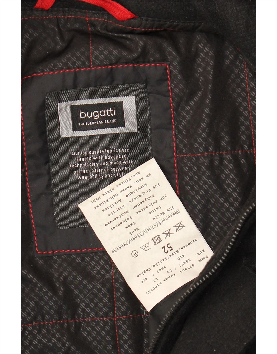 Мужская ветровка Bugatti IT 52 XL черная шерсть