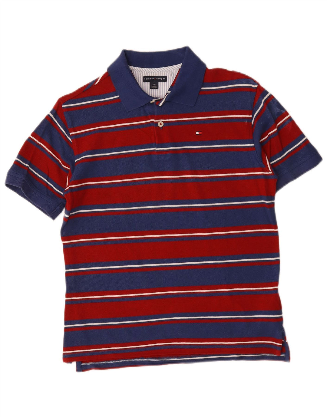 Мужская рубашка-поло Tommy Hilfiger, маленькая красная полоска, хлопок