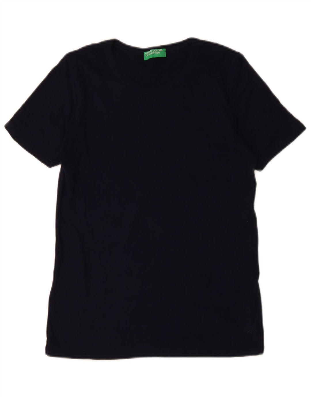 Женская футболка BENETTON Top UK 12 Medium Navy Blue Хлопок