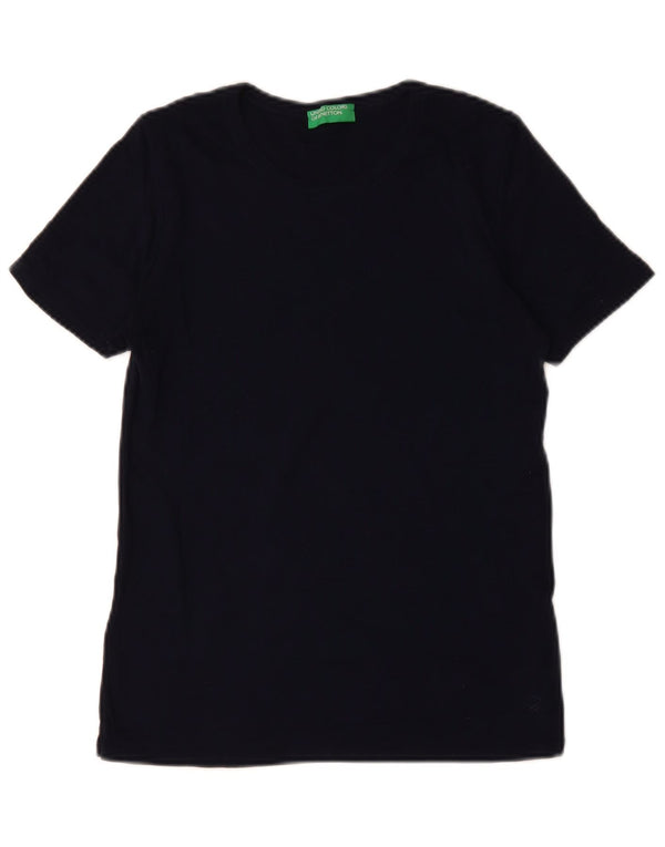 Женская футболка BENETTON Top UK 12 Medium Navy Blue Хлопок