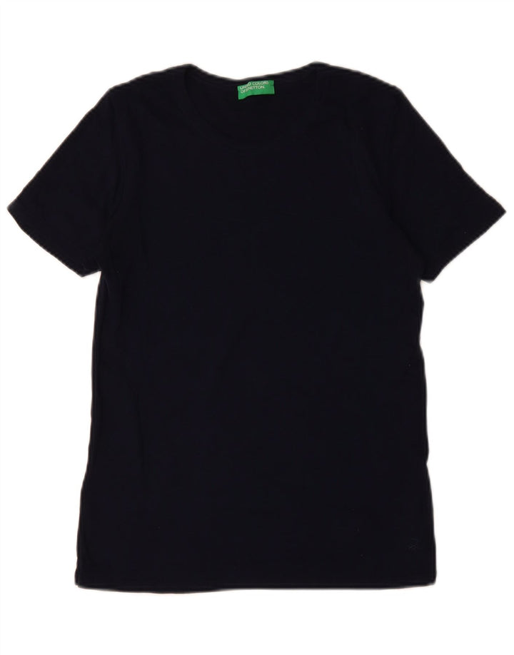 Женская футболка BENETTON Top UK 12 Medium Navy Blue Хлопок