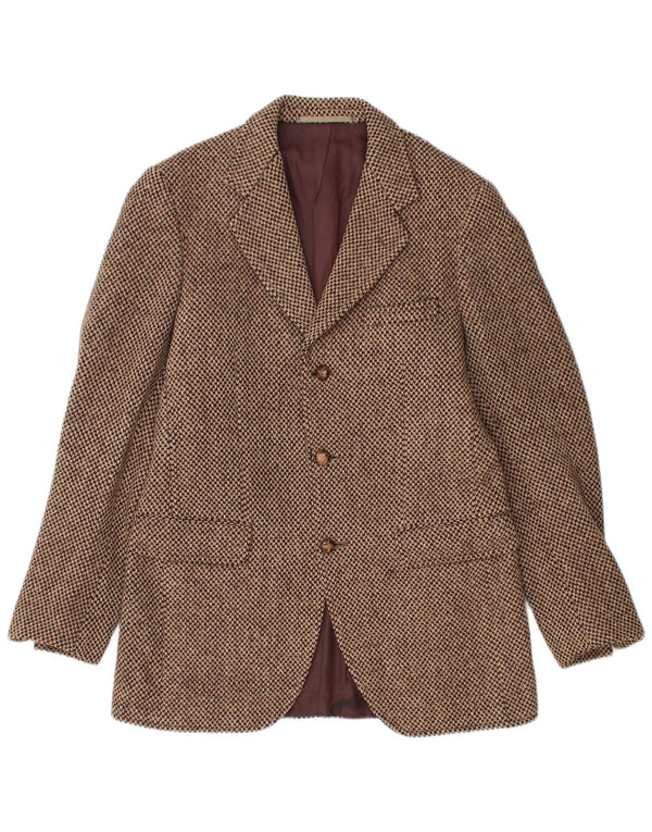 Мужской пиджак HARRIS TWEED на 3 пуговицах, Великобритания 38, средний коричневый, новая шерсть