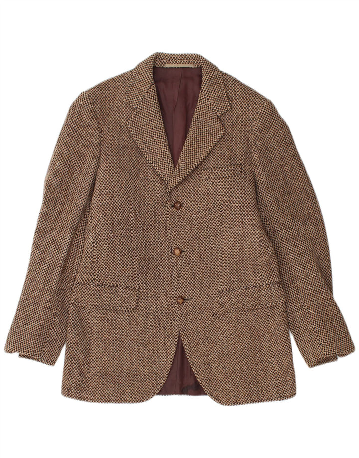 Мужской пиджак HARRIS TWEED на 3 пуговицах, Великобритания 38, средний коричневый, новая шерсть
