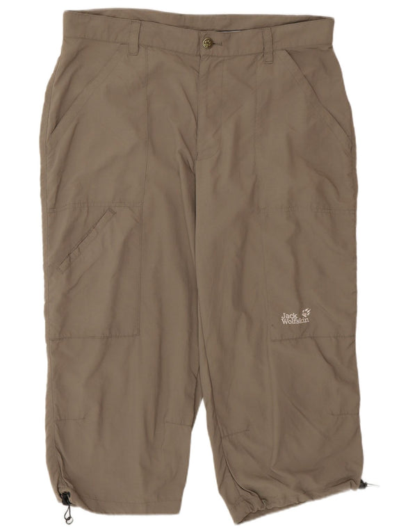 JACK WOLFSKIN Mens Cargo Capri Trousers W35 L22 Grey Polyamide