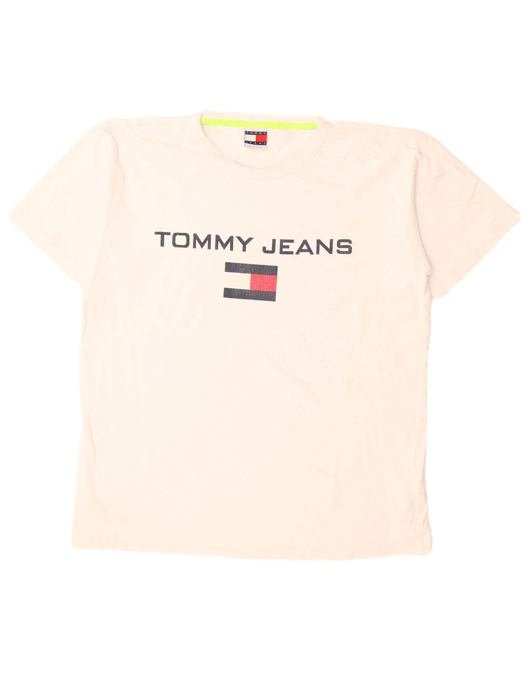 Tommy Hilfiger Мужская футболка с рисунком Топ среднего размера, белый хлопок