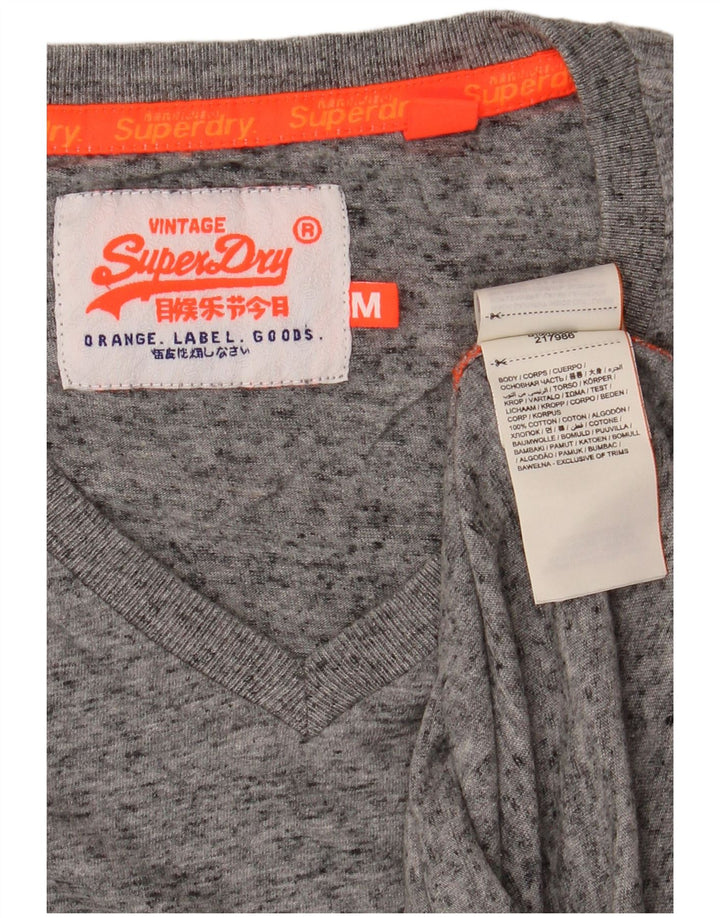 SUPERDRY Мужская футболка из хлопка среднего серого цвета с крапинками