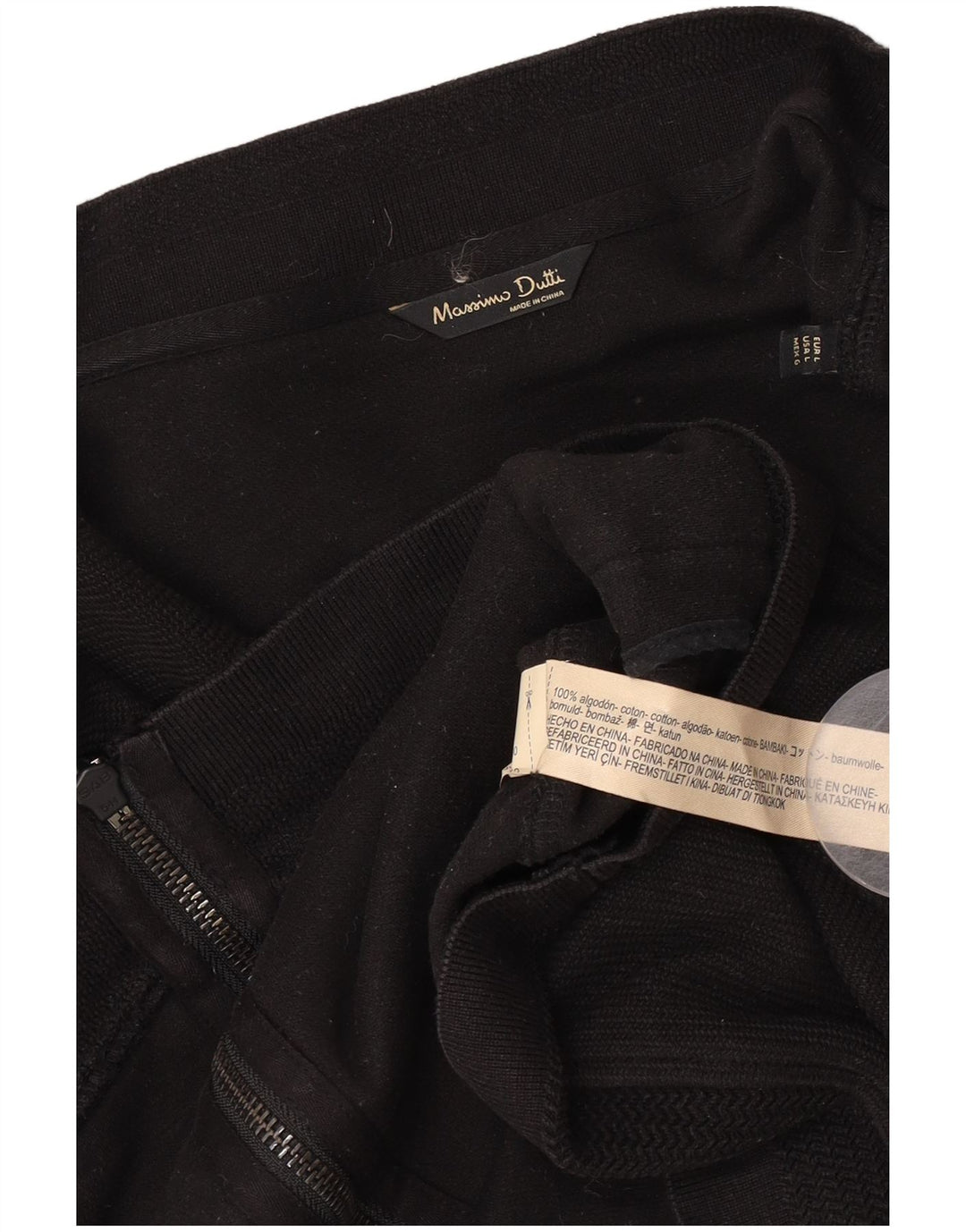 Мужской кардиган Massimo Dutti, большой черный хлопковый свитер