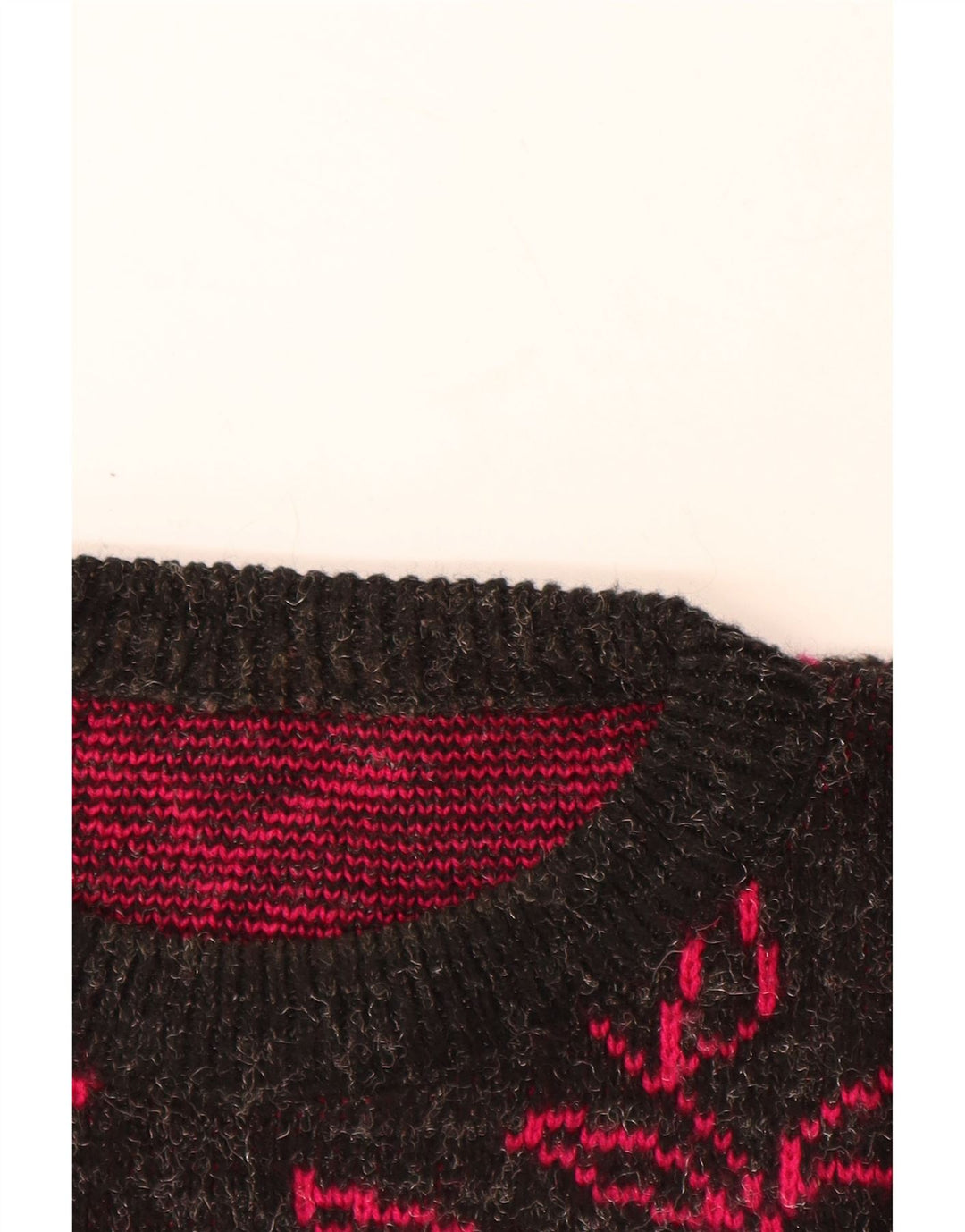 ВИНТАЖНЫЙ женский свитер с вырезом «лодочка», Великобритания 20, 2XL, черный акрил с цветочным принтом