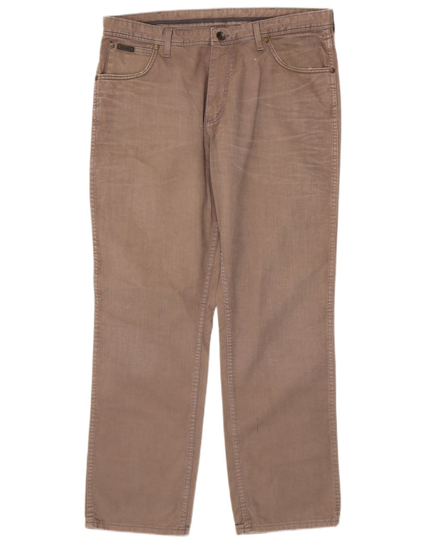 Мужские прямые повседневные брюки Wrangler Texas W38 L32, коричневые хлопковые