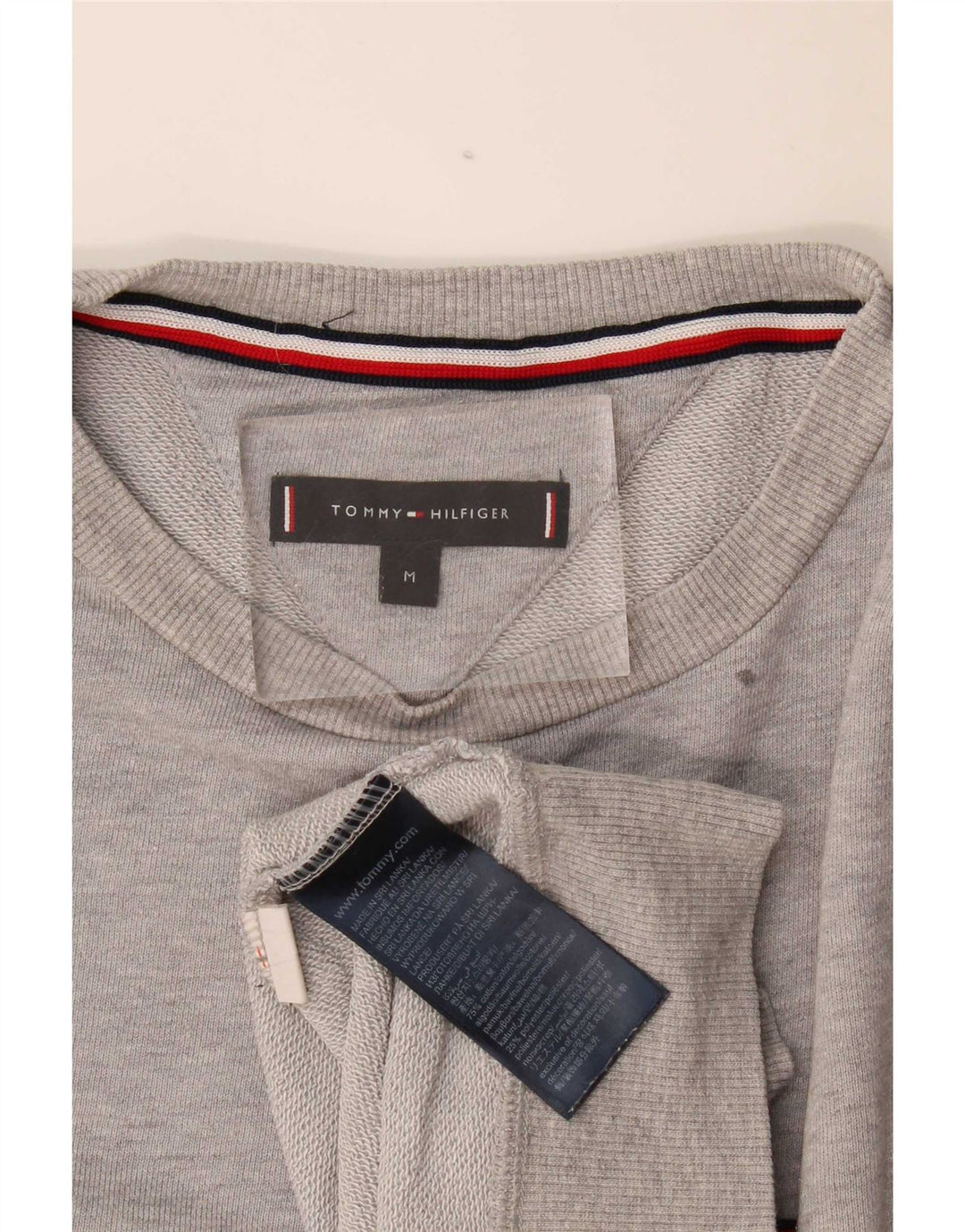 Мужской свитшот с рисунком Tommy Hilfiger, средний серый с цветными блоками