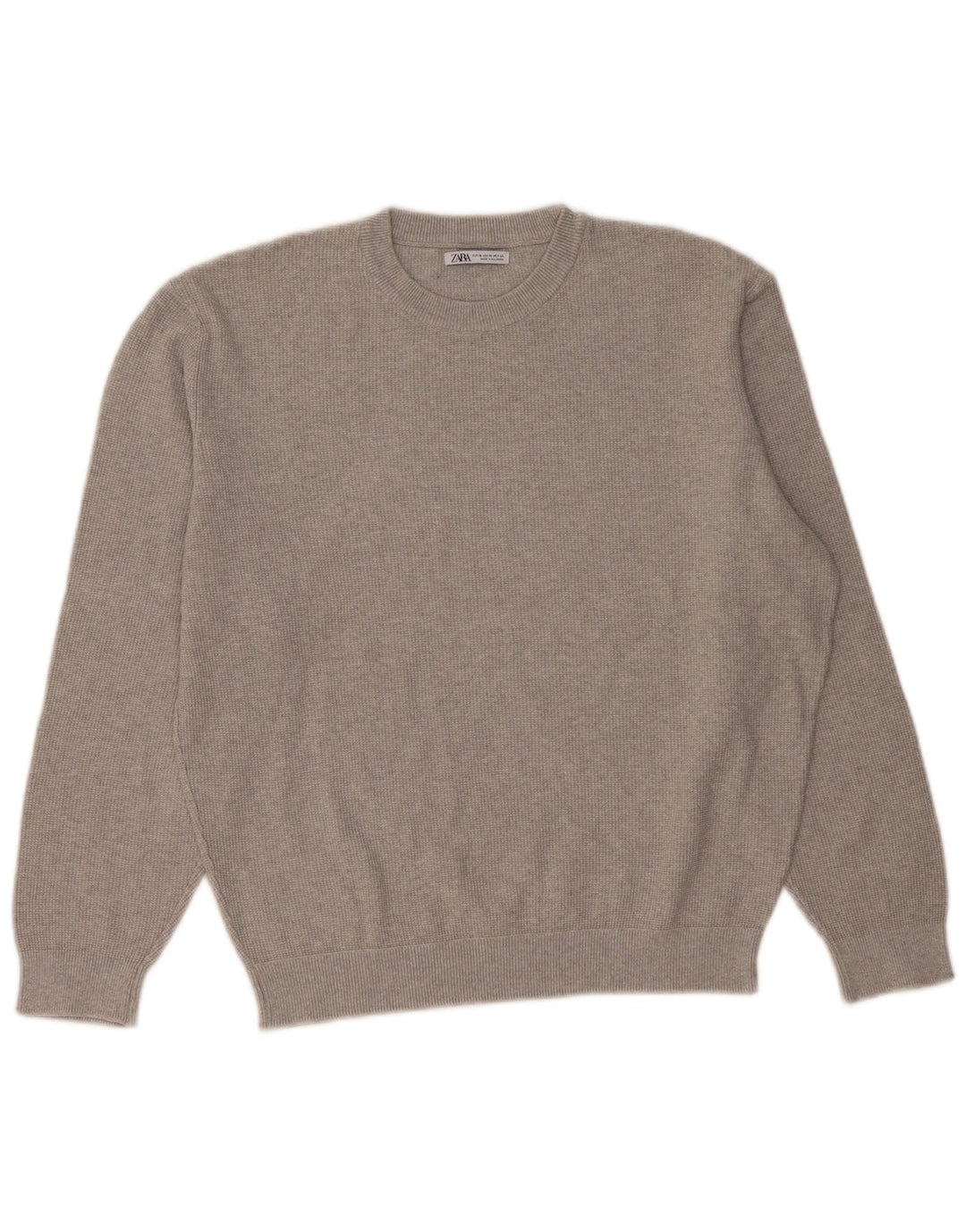 Женский джемпер с круглым вырезом Zara UK 18 XL Серый