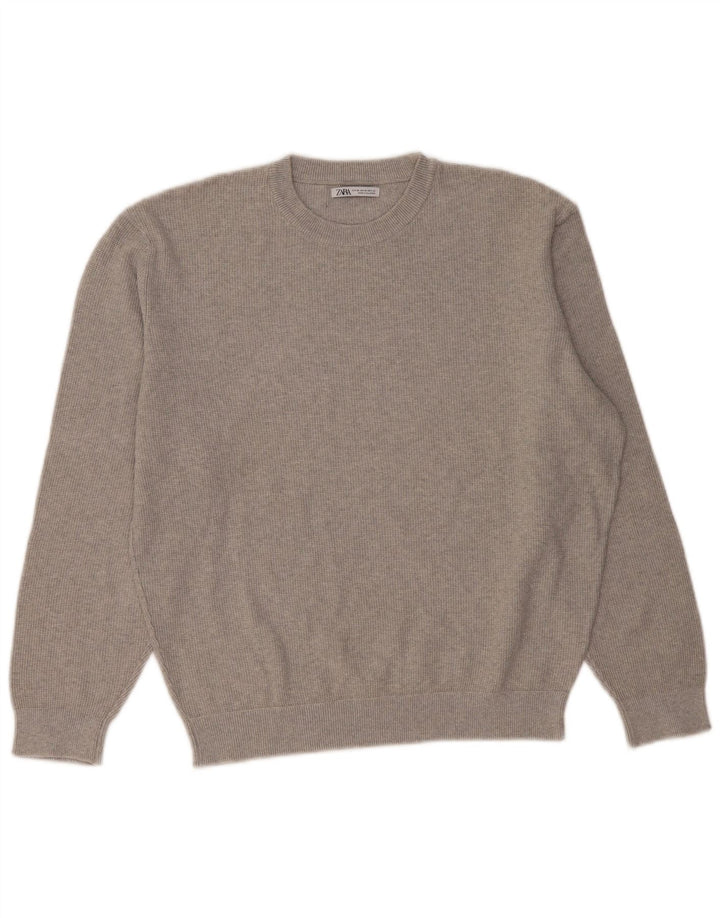 Женский джемпер с круглым вырезом Zara UK 18 XL Серый