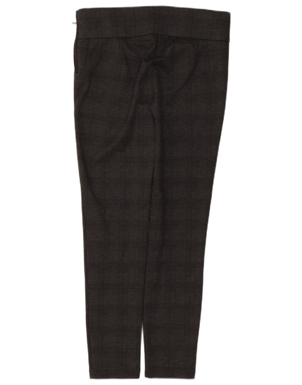 Женские узкие повседневные брюки с завышенной талией ZARA, большие, серые в клетку W30 L28