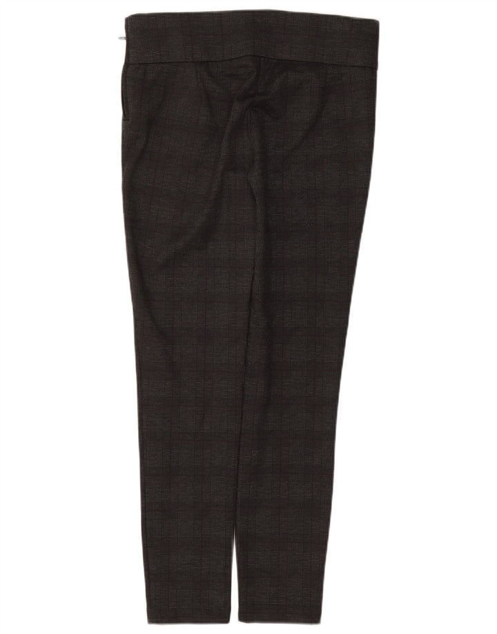 Женские узкие повседневные брюки с завышенной талией ZARA, большие, серые в клетку W30 L28