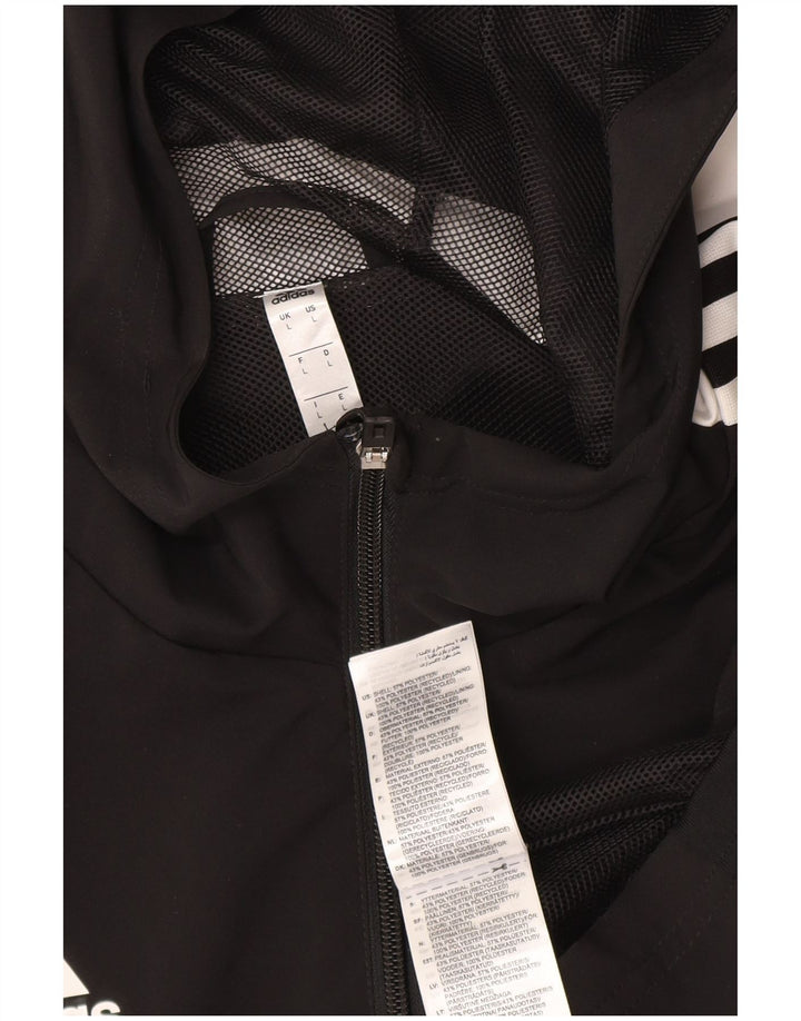 Мужская спортивная куртка с капюшоном Adidas Aeroready, большая черная полиэстеровая куртка