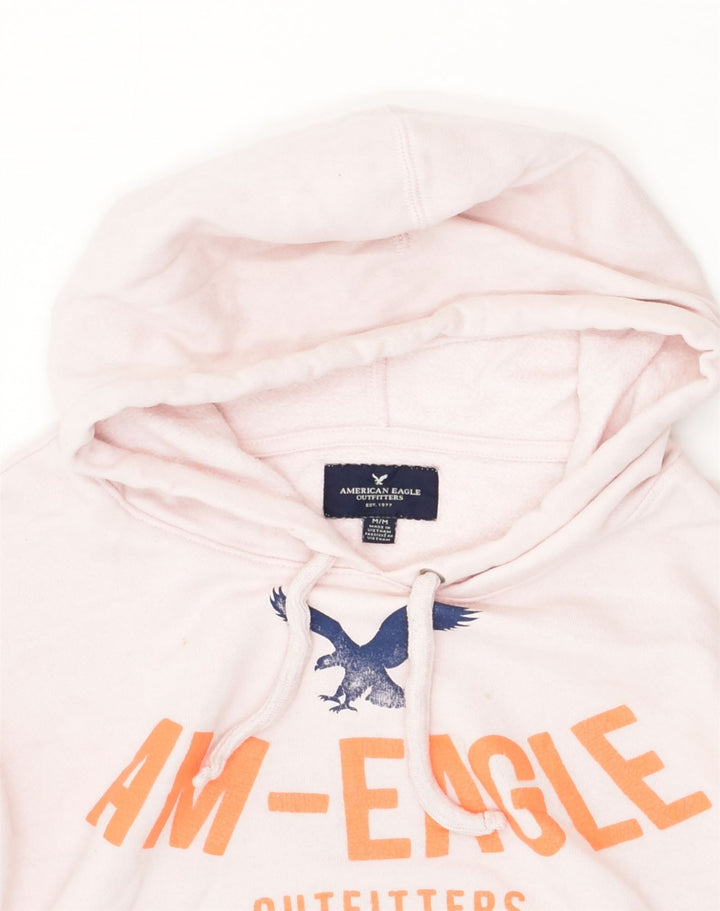 AMERICAN EAGLE OUTFITTERS Womens Graphic Hoodie Jumper UK 14 Medium Pink | Vintage American Eagle Outfitters | Thrift | Second-Hand American Eagle Outfitters | Used Clothing | Messina Hembry 