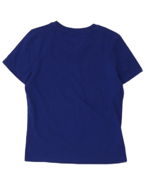 Женская футболка с рисунком Tommy Jeans Top UK 10, маленький синий хлопок