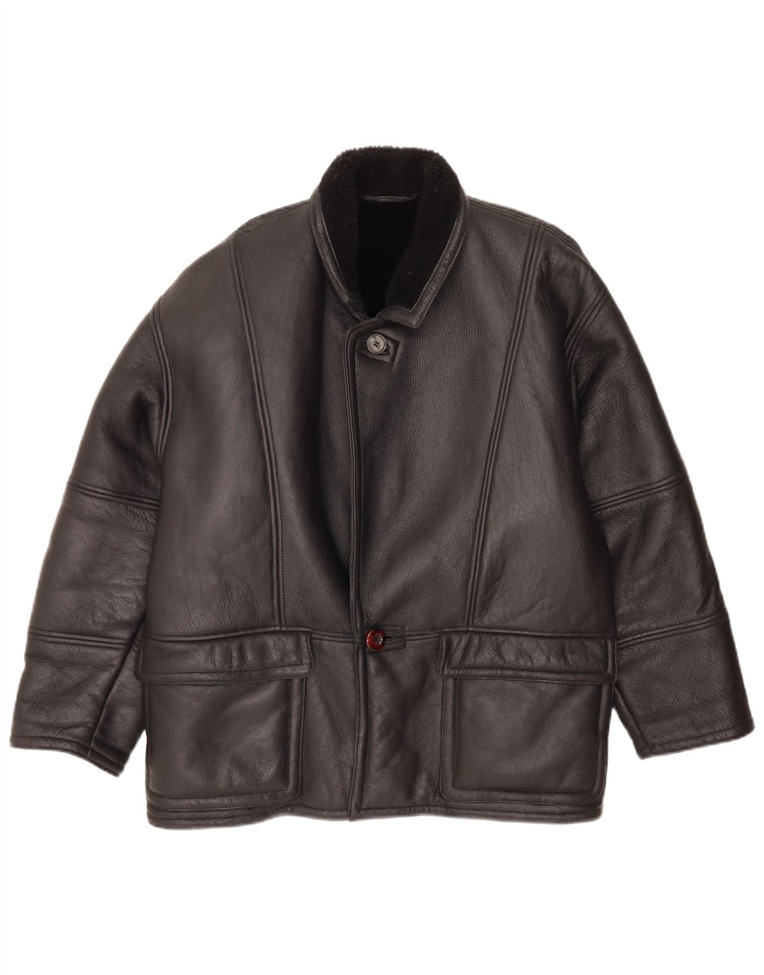 Винтажная мужская дубленка IT 48 Medium Black