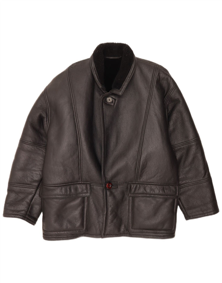 Винтажная мужская дубленка IT 48 Medium Black