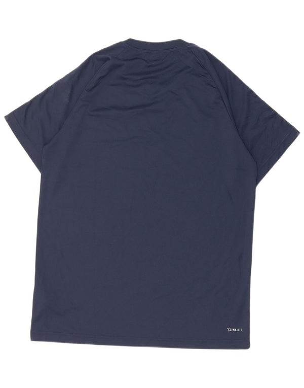 Adidas Mens Climalite T-Shirt Top Medium Navy Blue Polyester