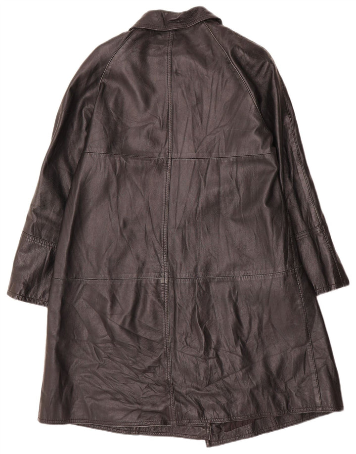 Винтажное женское кожаное пальто IT 42 Medium Black