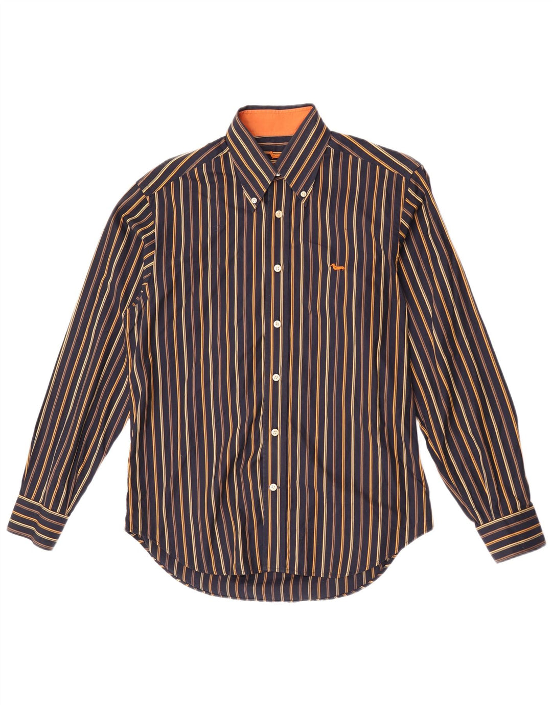 Мужская рубашка Harmont & Blaine среднего размера, темно-синяя полоска, хлопок