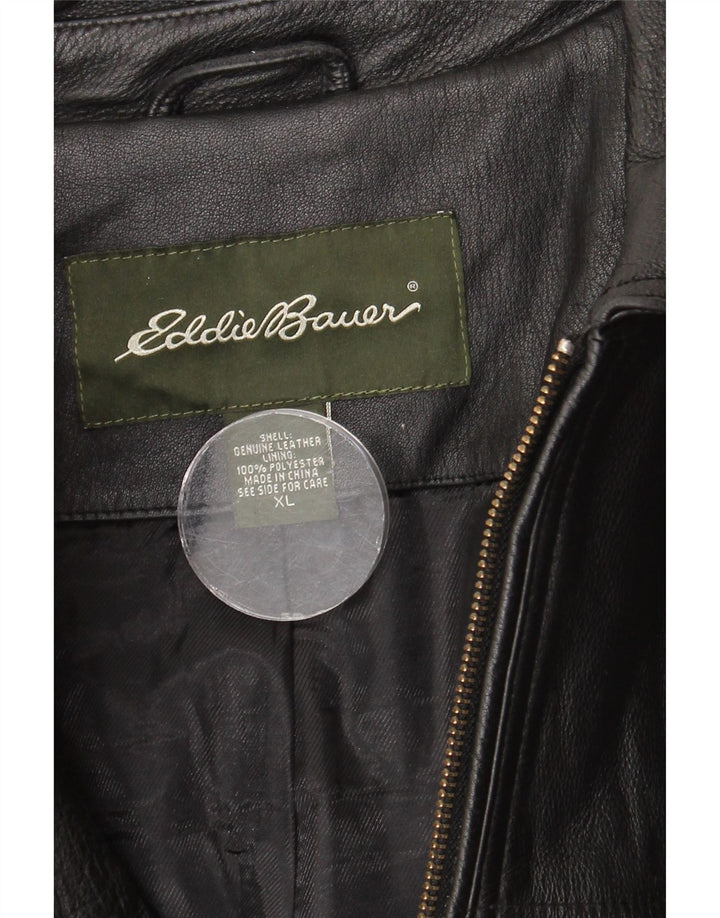 Мужская кожаная куртка Eddie Bauer UK 42 XL черная кожа