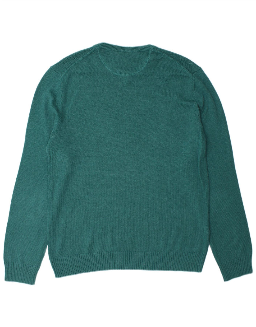 WHITE STUFF Mens V-Neck Jumper Sweater Medium Turquoise Cotton