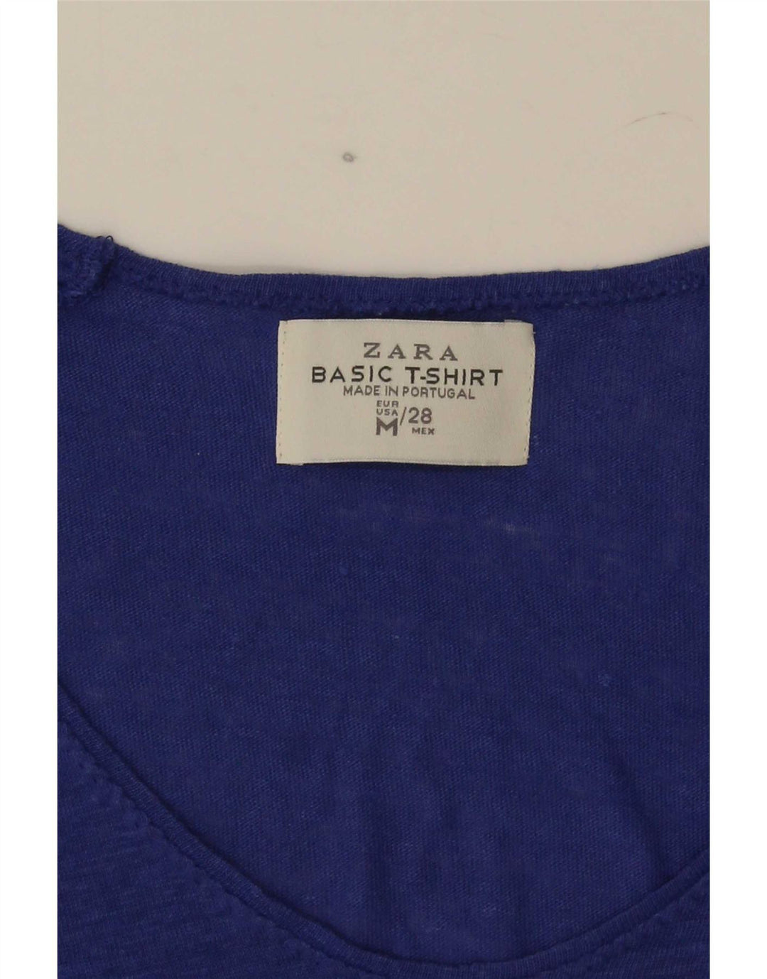Женская футболка Zara Top UK 14, средний синий в крапинку