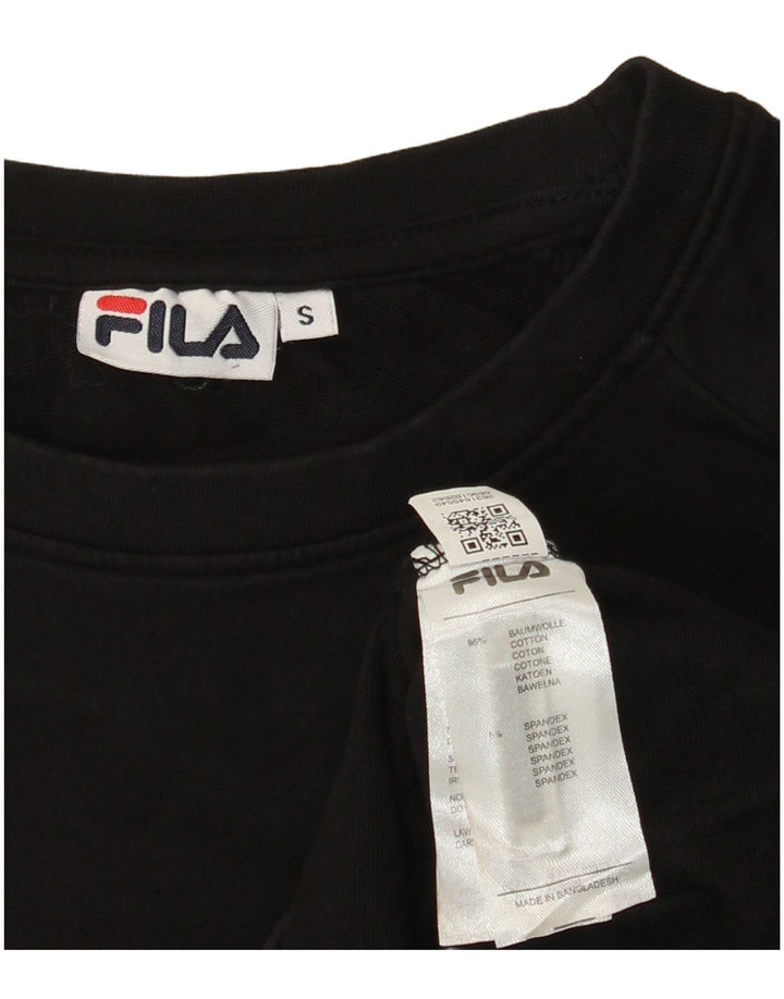 Женский свитер с рисунком FILA, размер UK 10, маленький, черный, хлопок