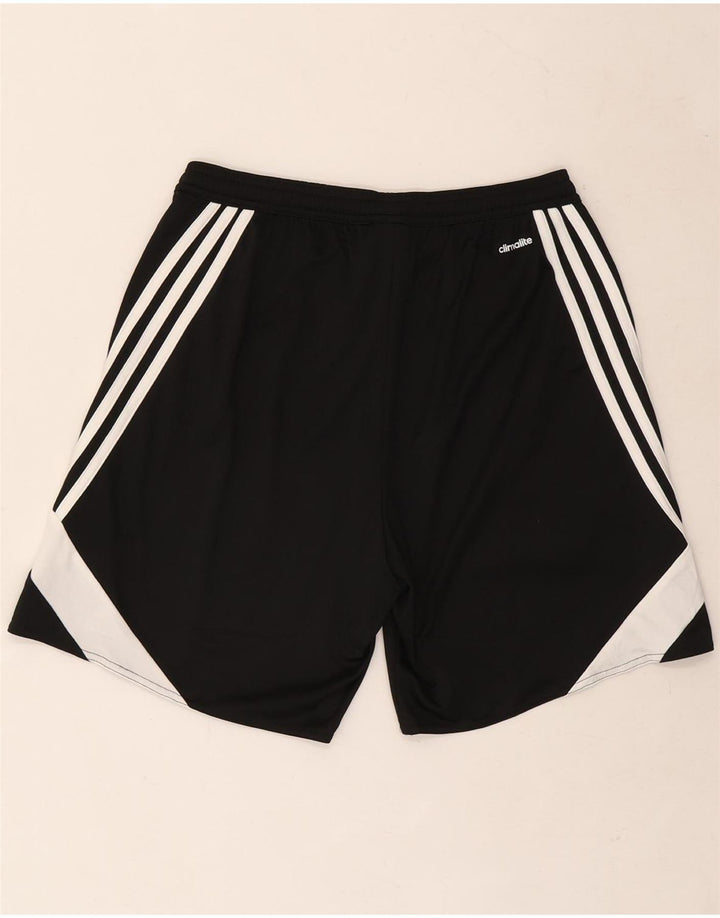 Мужские спортивные шорты Adidas Climalite, средние черные полиэстер с цветными блоками